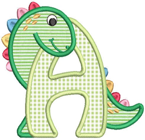 Dino Hugs Applique Alphabet | Machine Embroidery Designs by JuJu