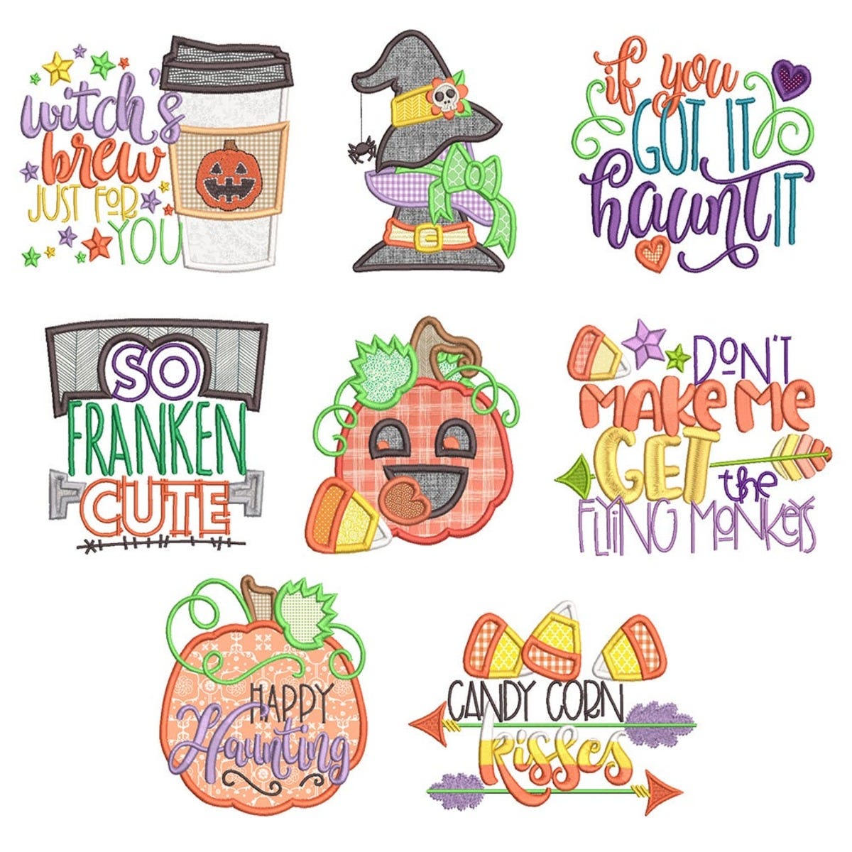 Halloween Word Art Embroidery Designs Mega Bundle