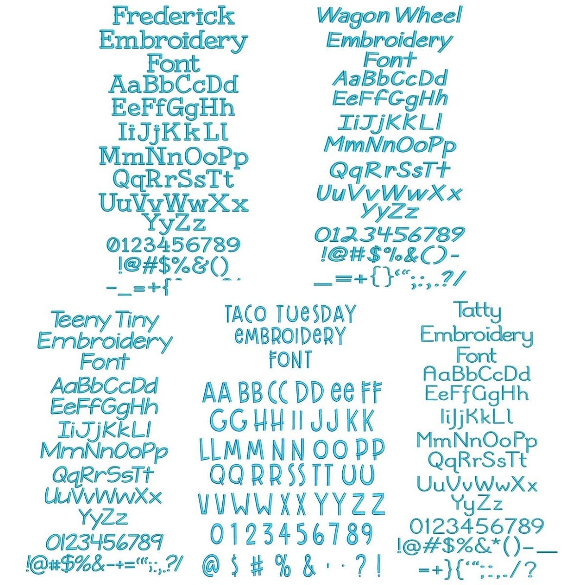 Quarter Inch Embroidery Font 1 Bundle