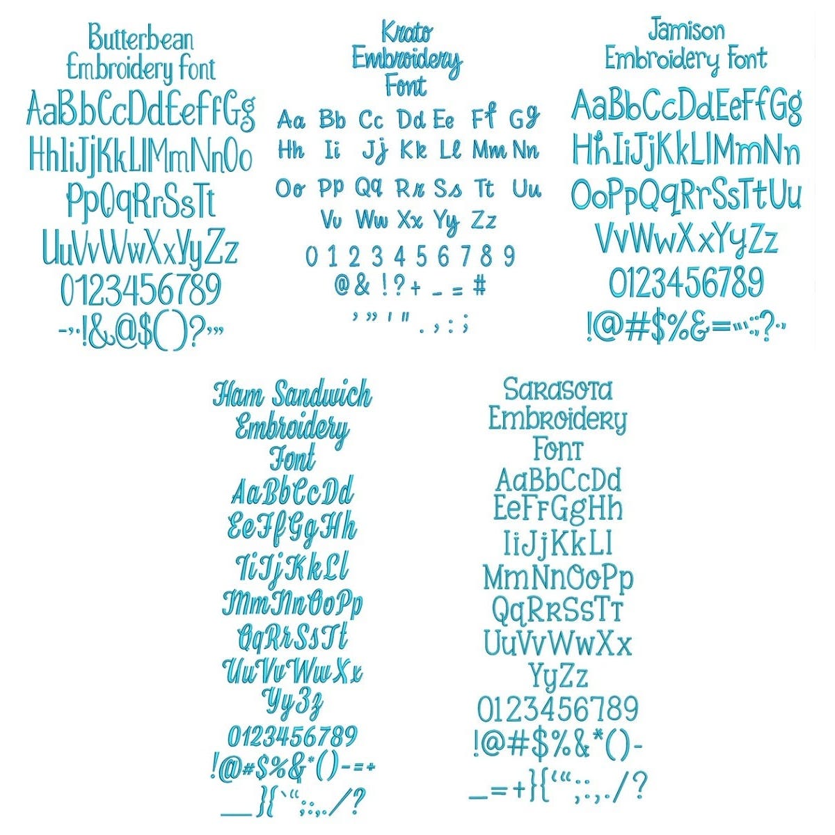 Quarter Inch Embroidery Font 1 Bundle