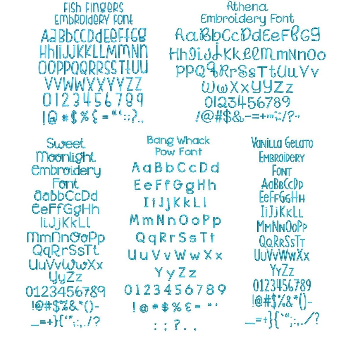 Quarter Inch Embroidery Font 1 Bundle