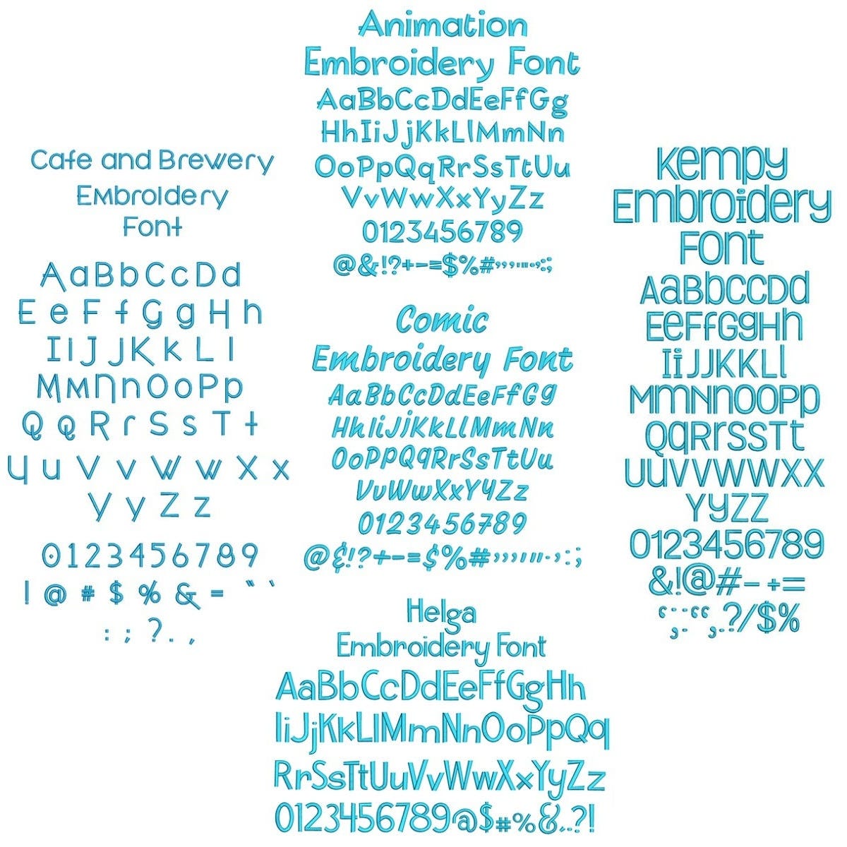 Quarter Inch Embroidery Font 1 Bundle