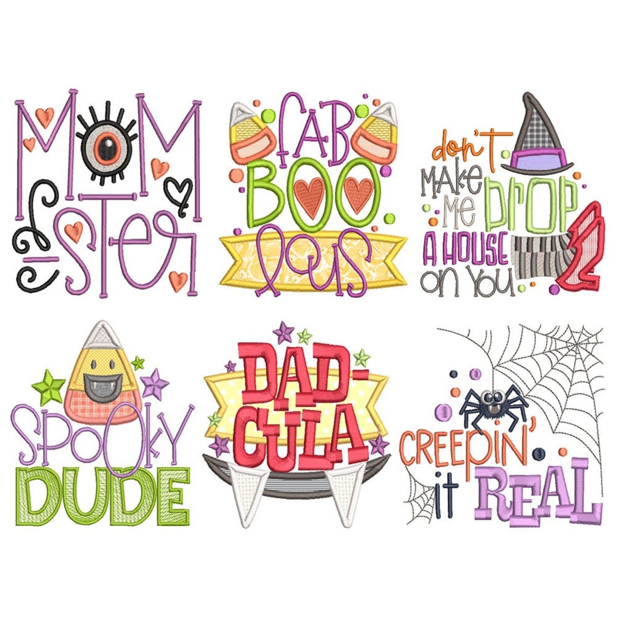 Halloween Word Art Embroidery Designs Mega Bundle
