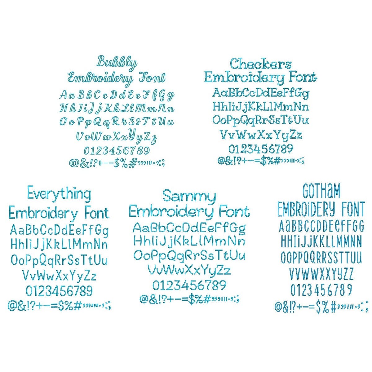 Quarter Inch Embroidery Font 1 Bundle