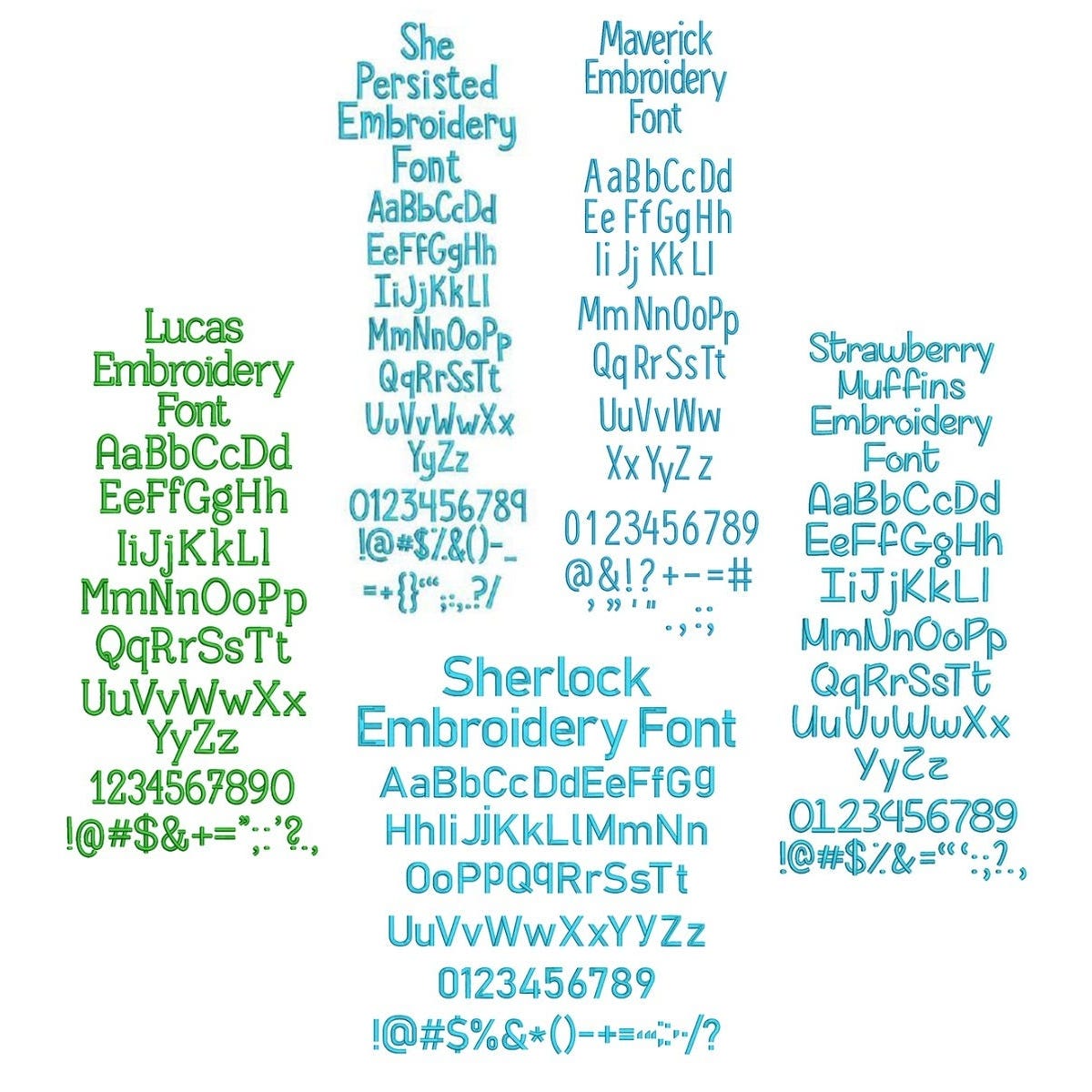 Quarter Inch Embroidery Font 1 Bundle