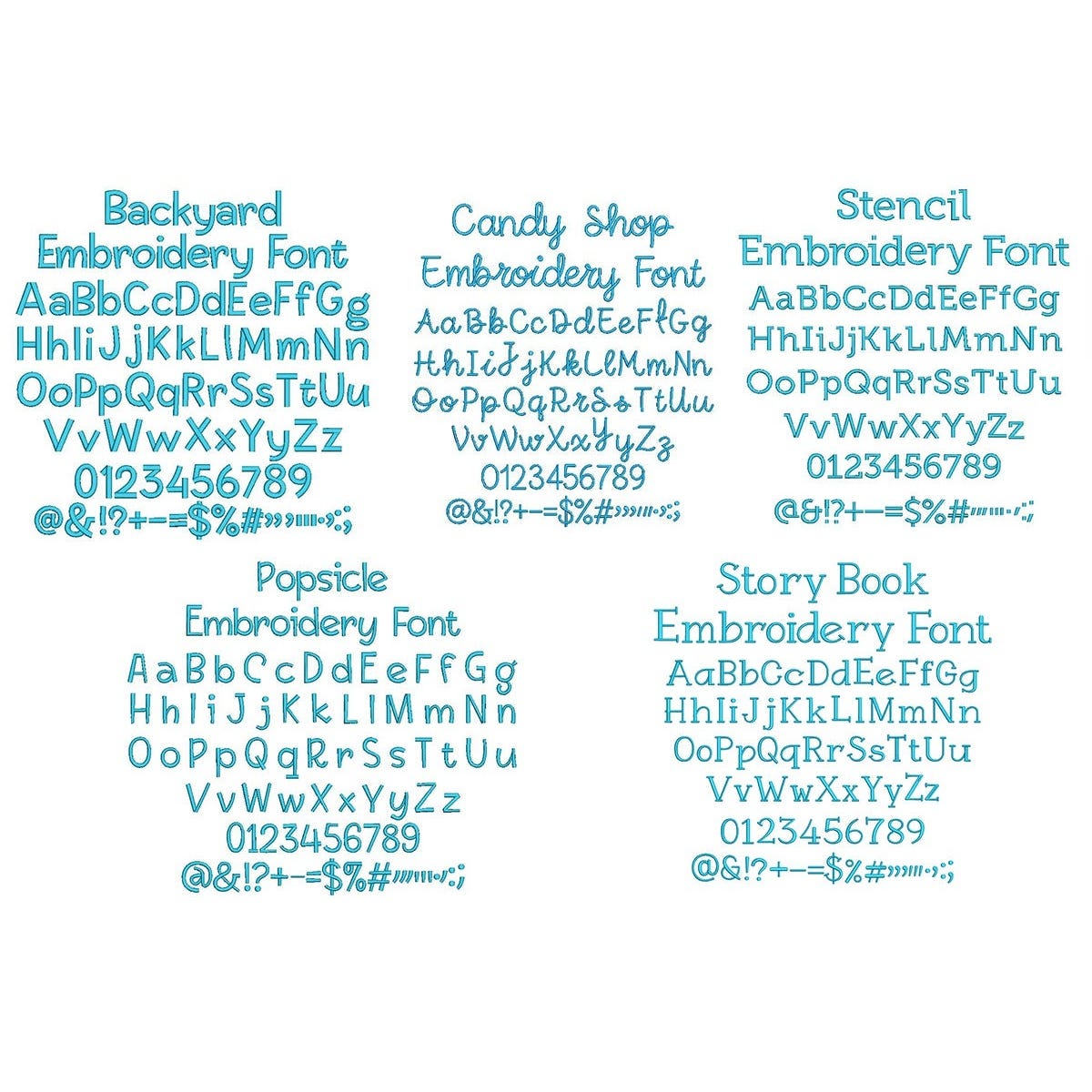 Quarter Inch Embroidery Font 1 Bundle