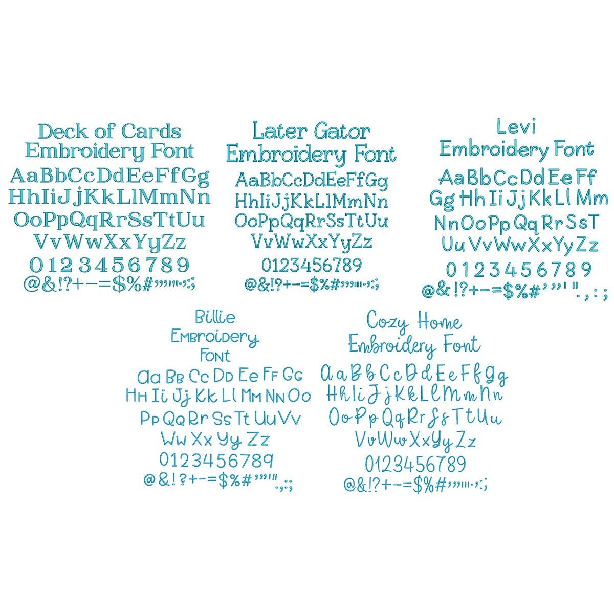 Quarter Inch Embroidery Font 2 Bundle