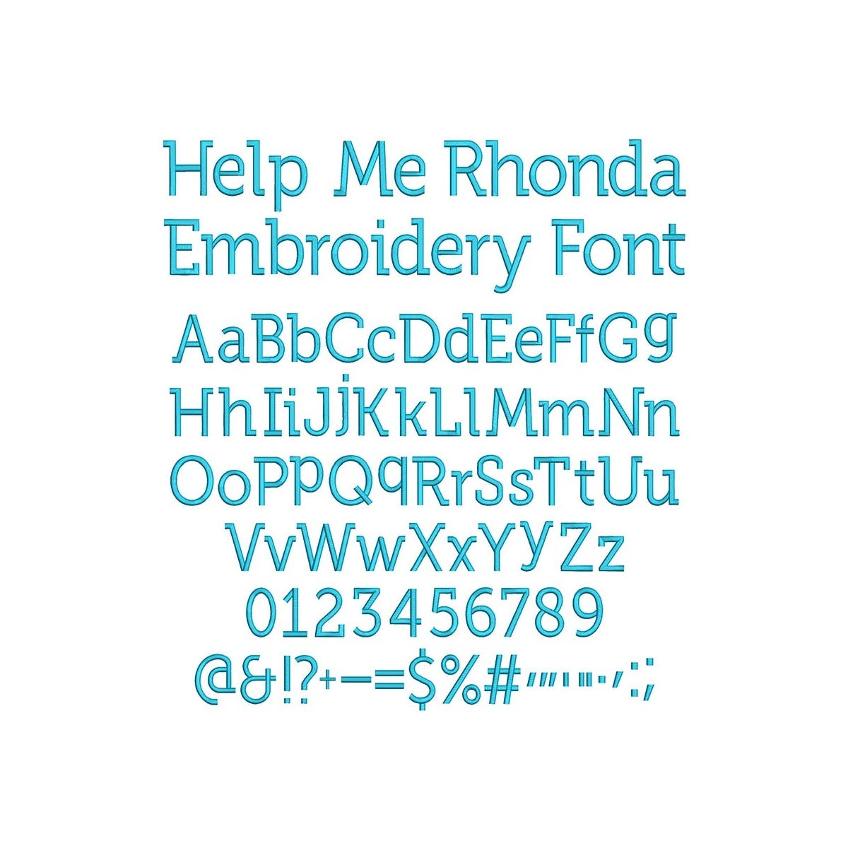 Serif Embroidery Font 1 Bundle
