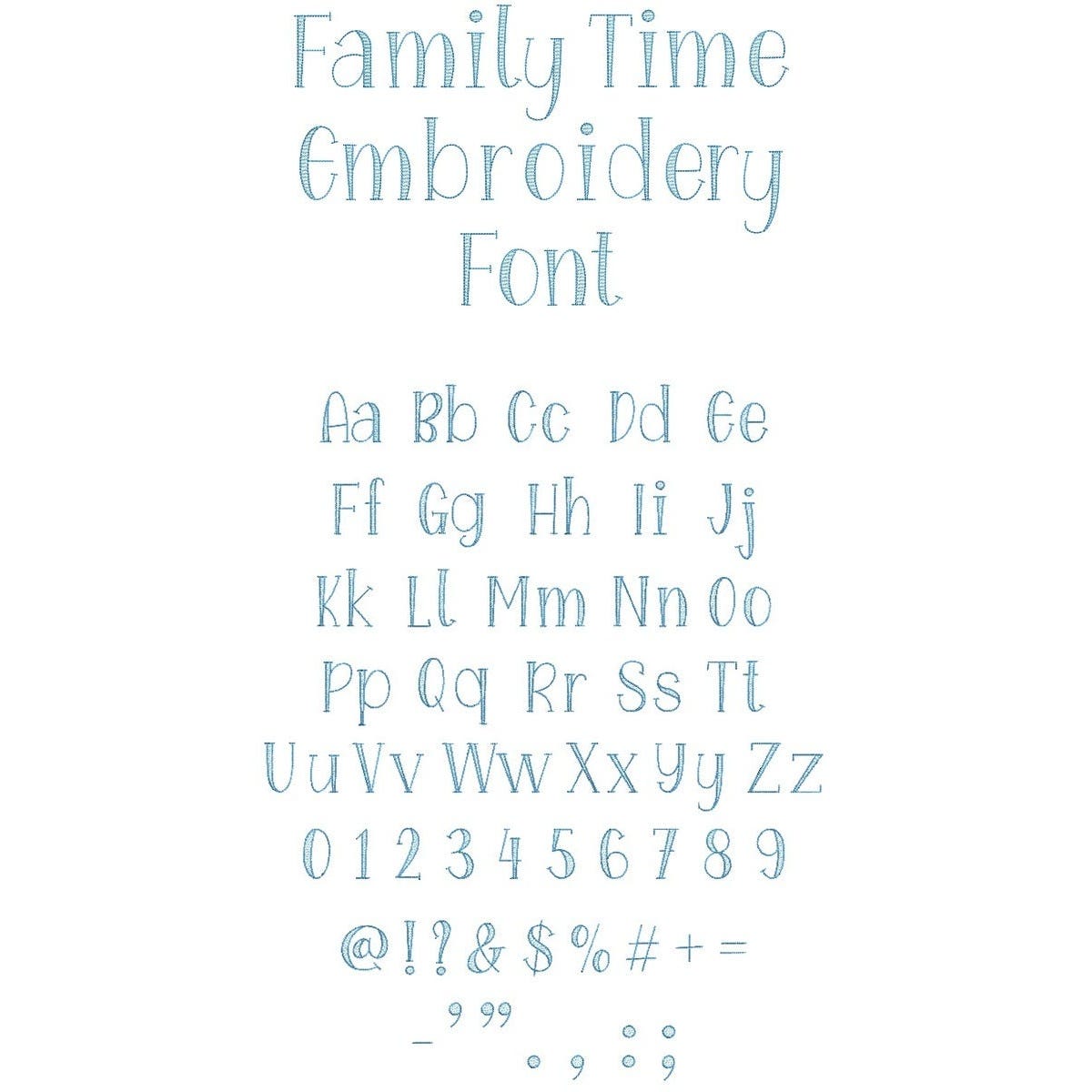 Serif Embroidery Font 1 Bundle