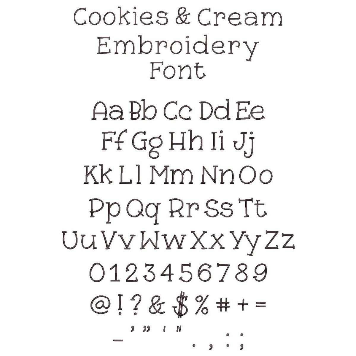 Serif Embroidery Font 1 Bundle
