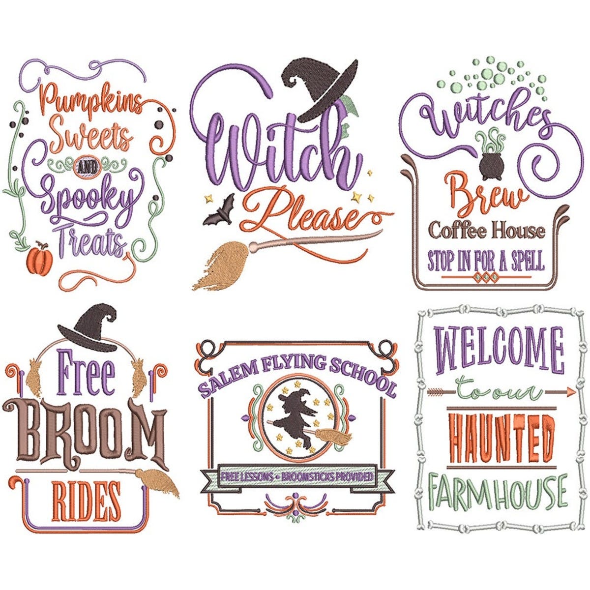 Halloween Word Art Embroidery Designs Mega Bundle