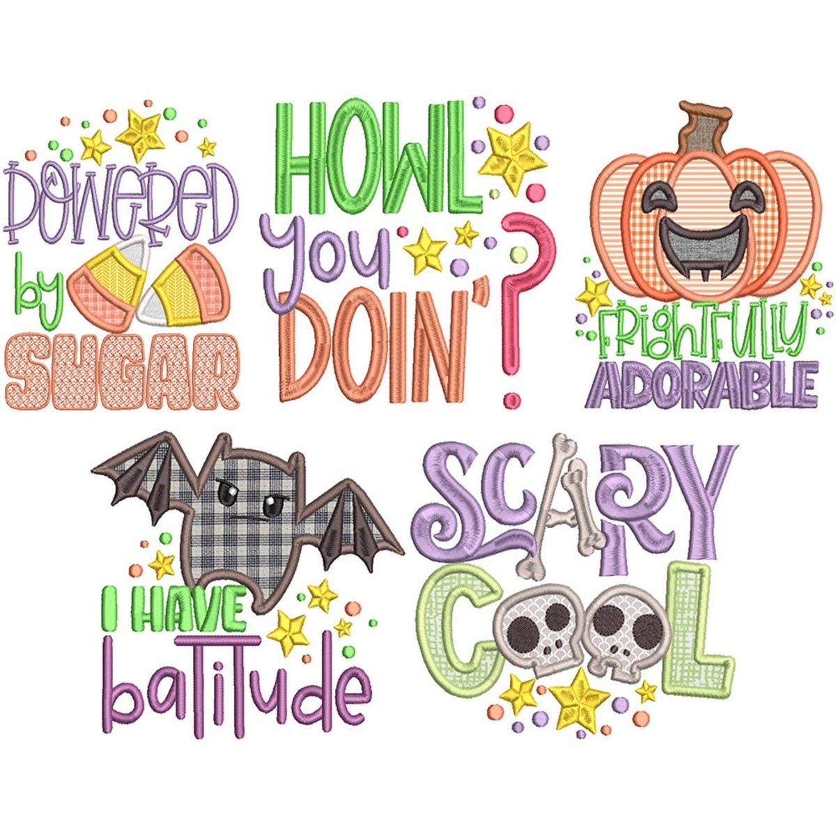 Halloween Word Art Embroidery Designs Mega Bundle