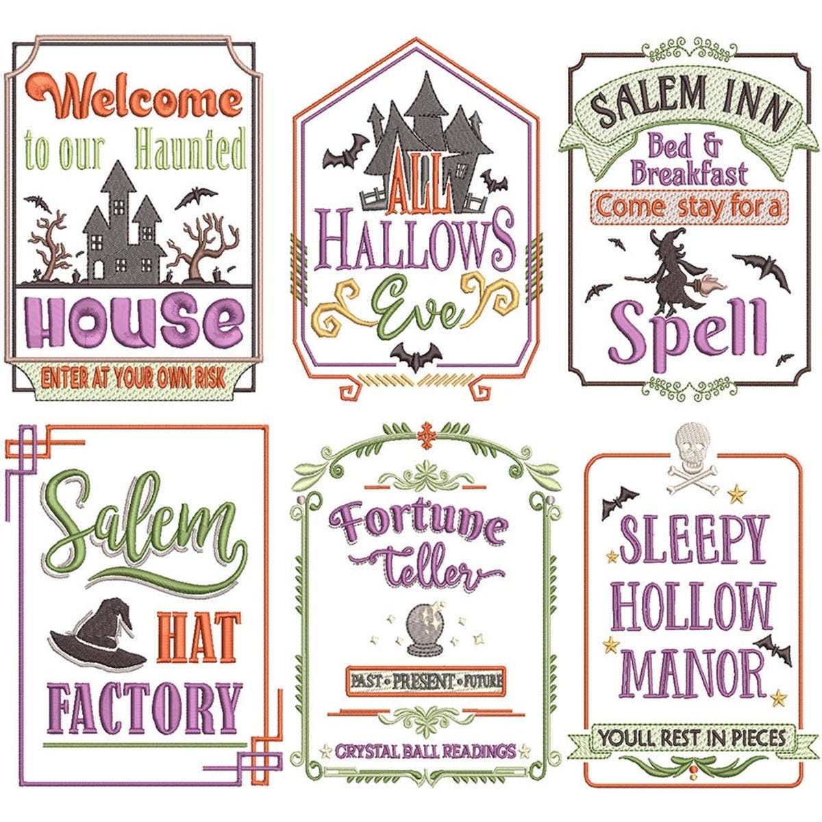 Halloween Word Art Embroidery Designs Mega Bundle