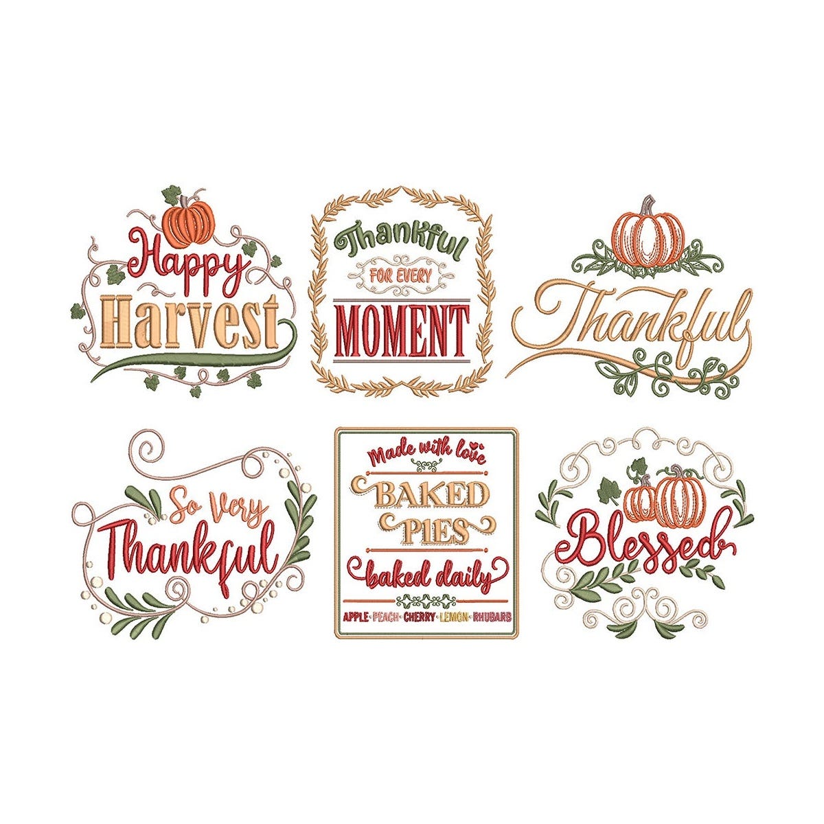 Thanksgiving Favorites Embroidery Designs Bundle