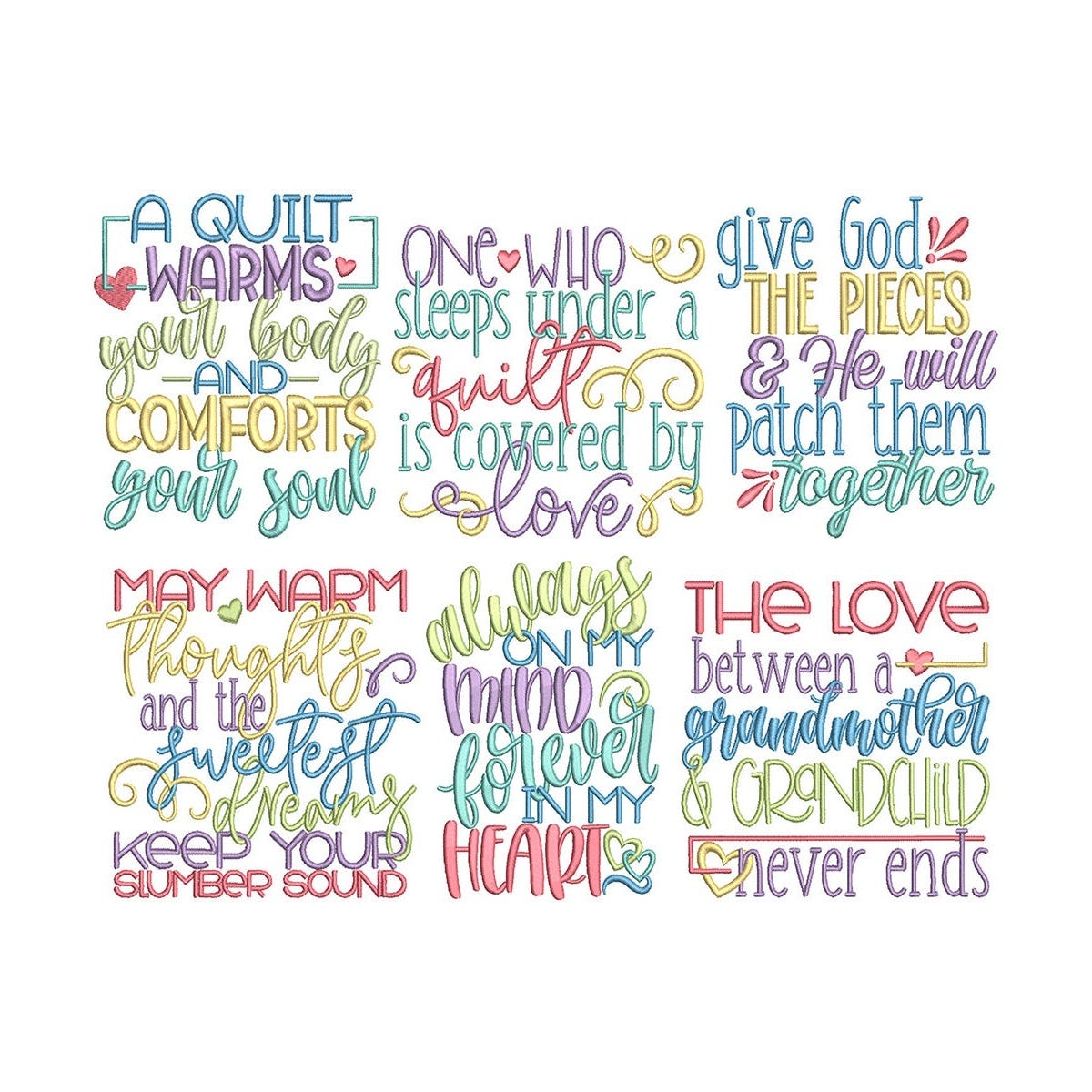 Sewing Word Art Embroidery Designs Bundle