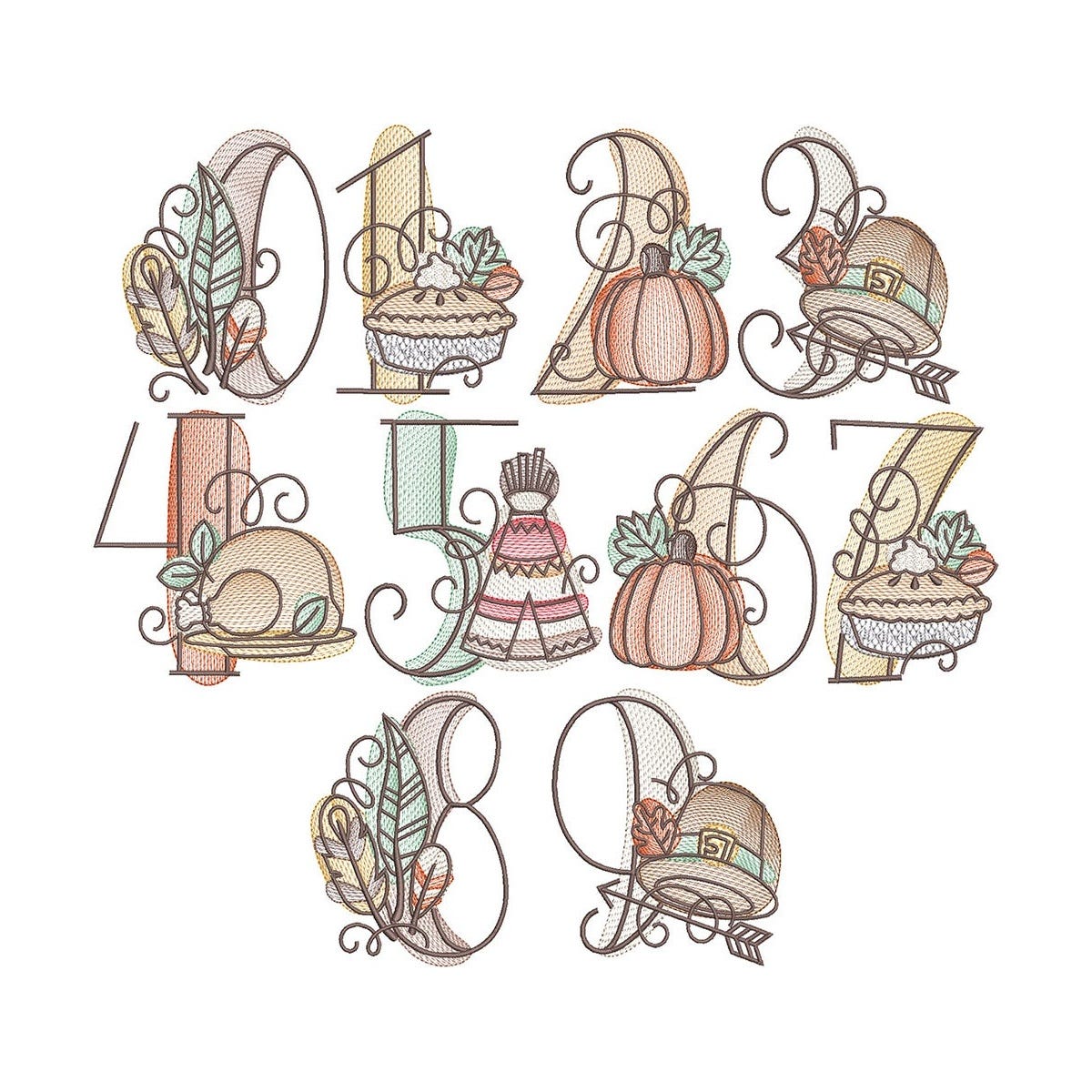Thanksgiving Favorites Embroidery Designs Bundle
