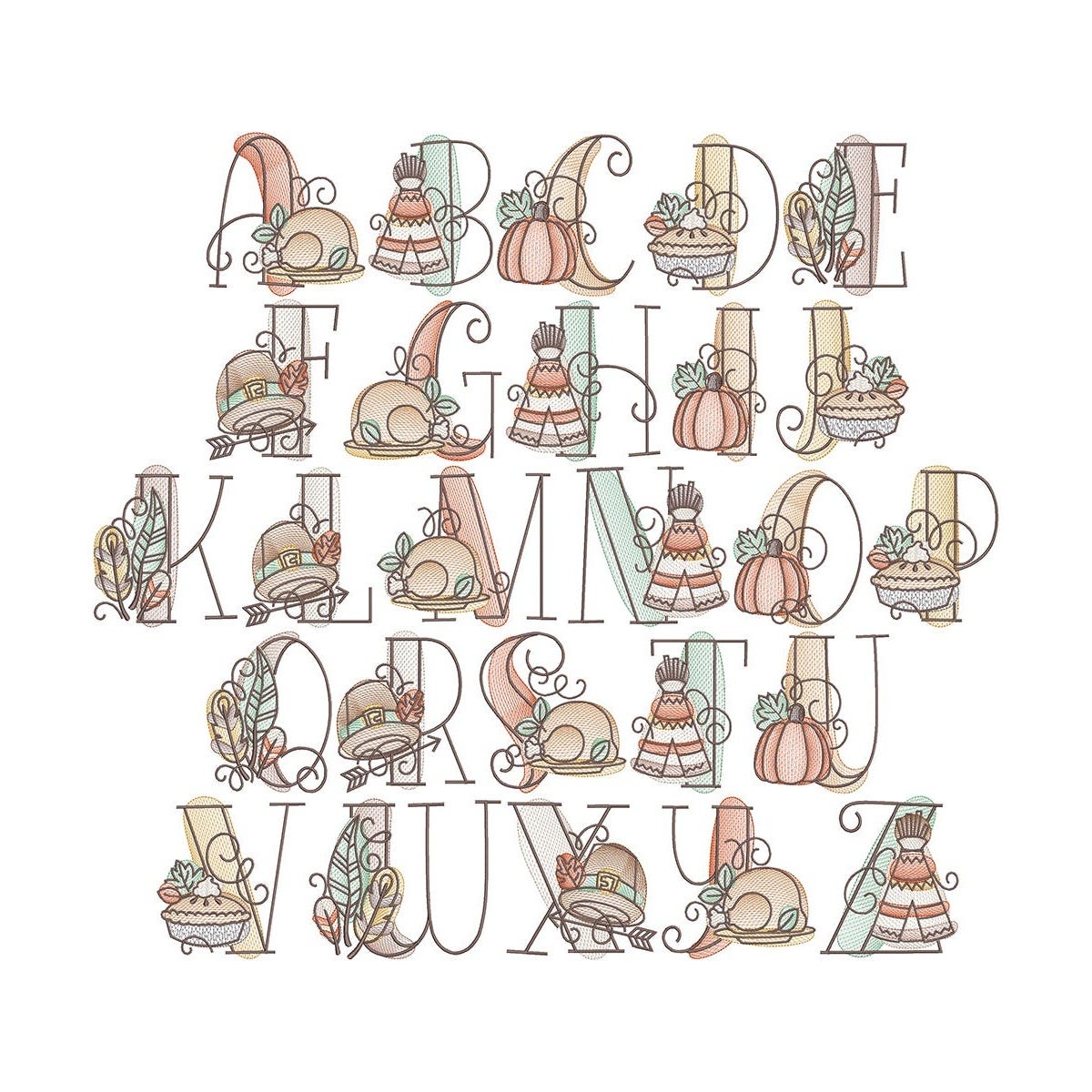 Thanksgiving Favorites Embroidery Designs Bundle