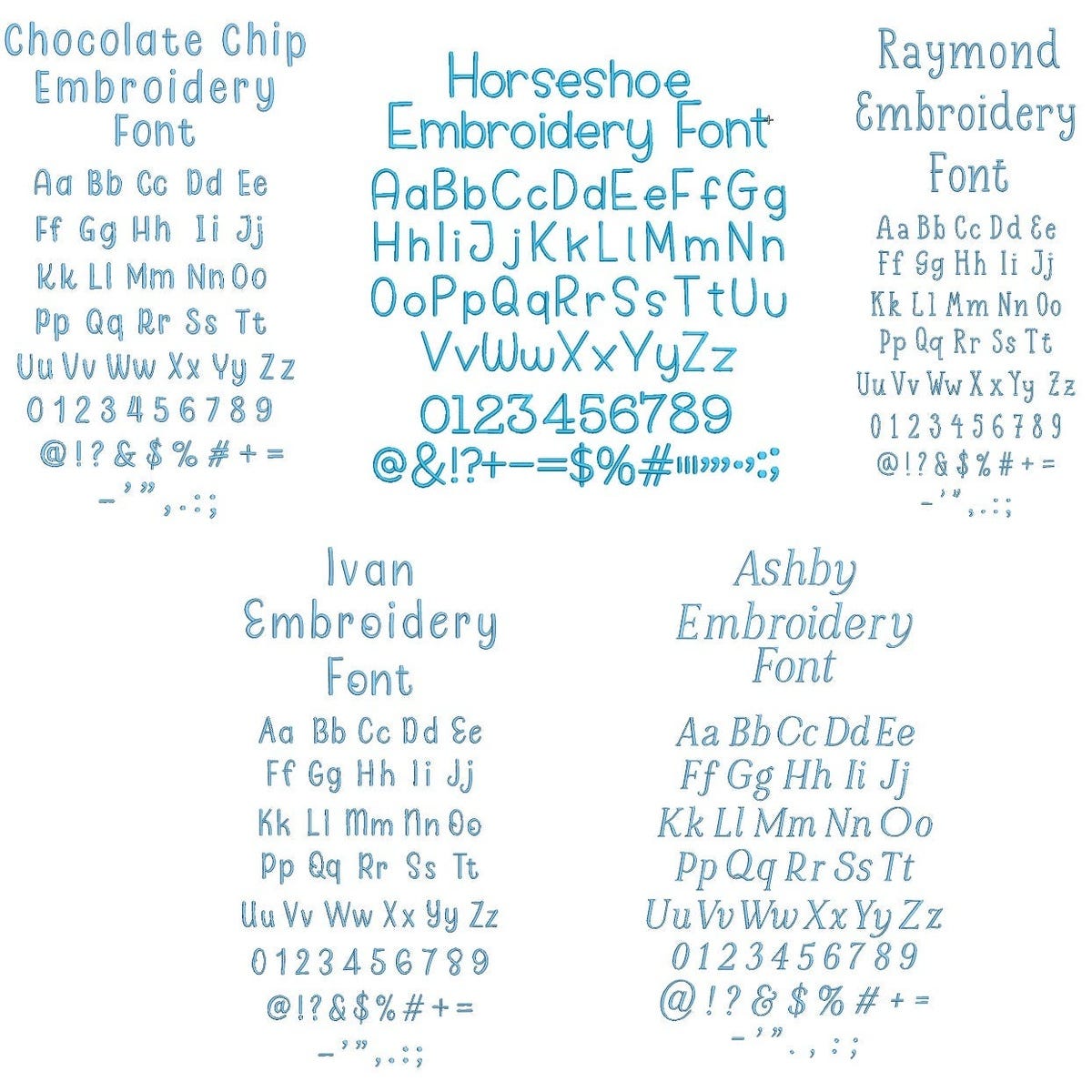 Quarter Inch Embroidery Font 2 Bundle