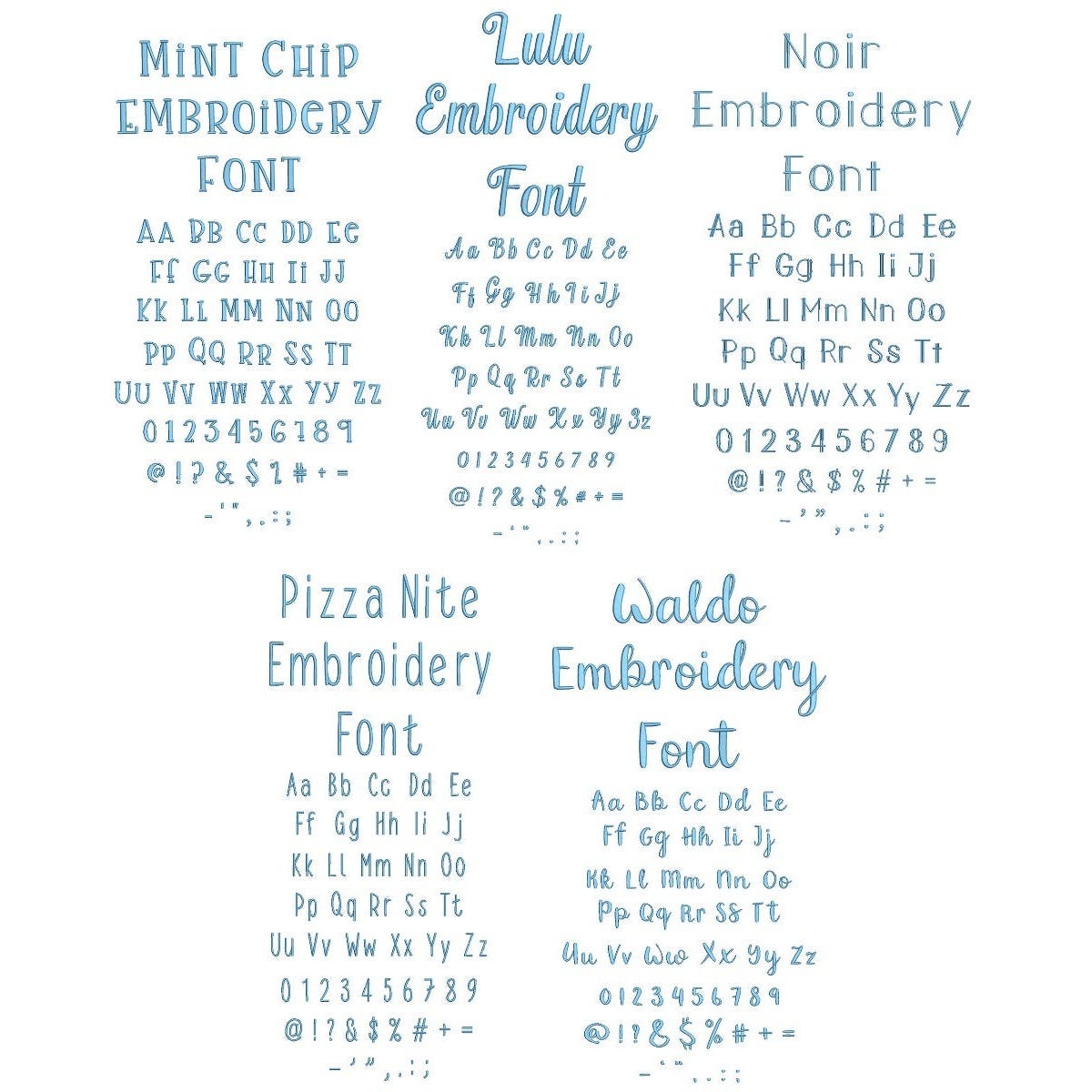 Quarter Inch Embroidery Font 2 Bundle