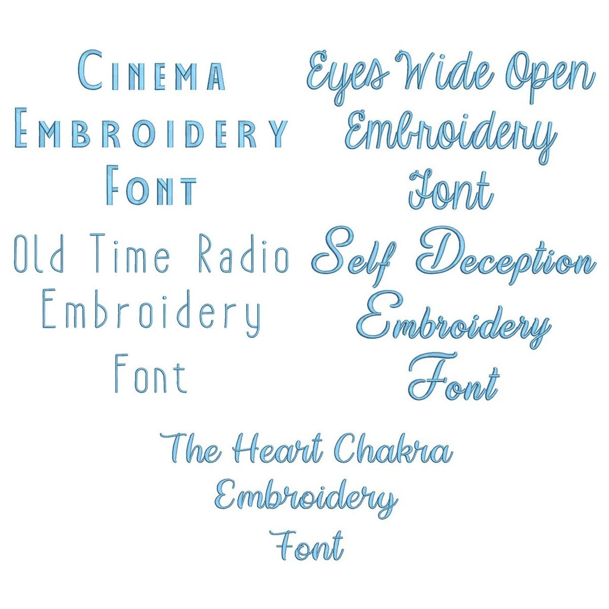 Quarter Inch Embroidery Font 2 Bundle