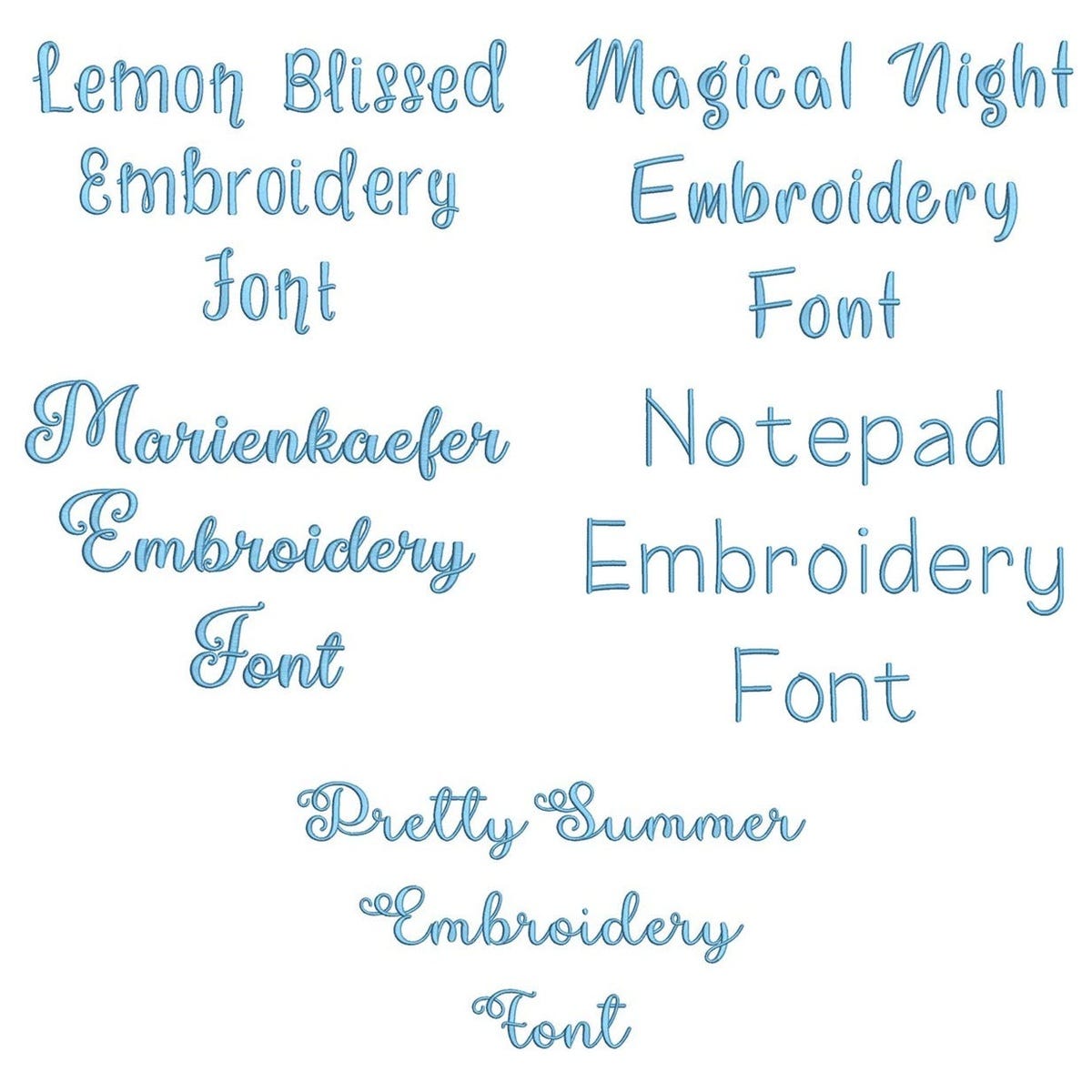 Quarter Inch Embroidery Font 2 Bundle