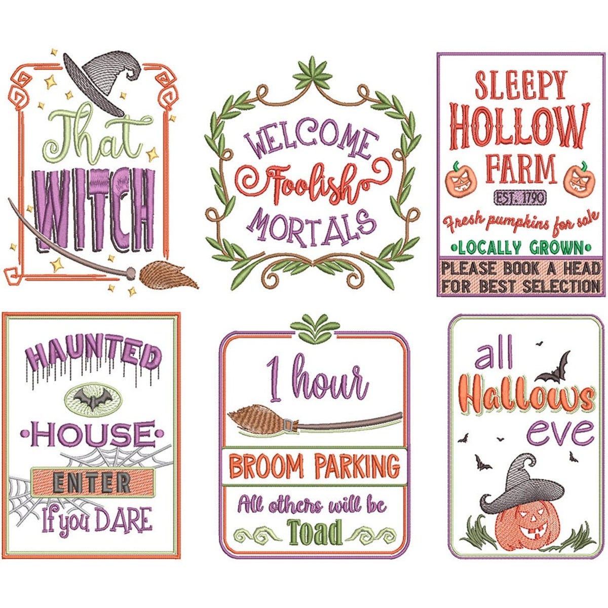 Halloween Word Art Embroidery Designs Mega Bundle
