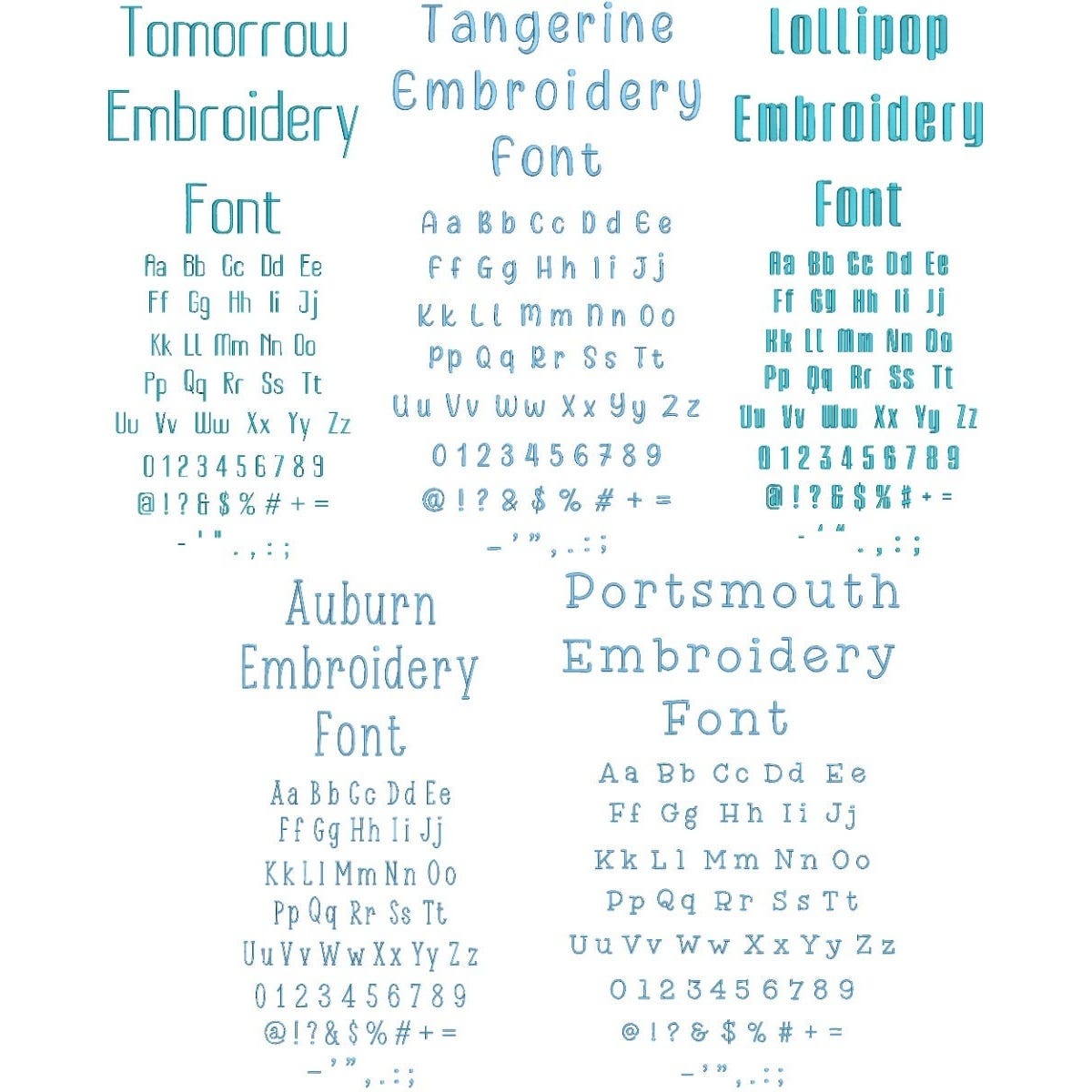 Quarter Inch Embroidery Font 2 Bundle
