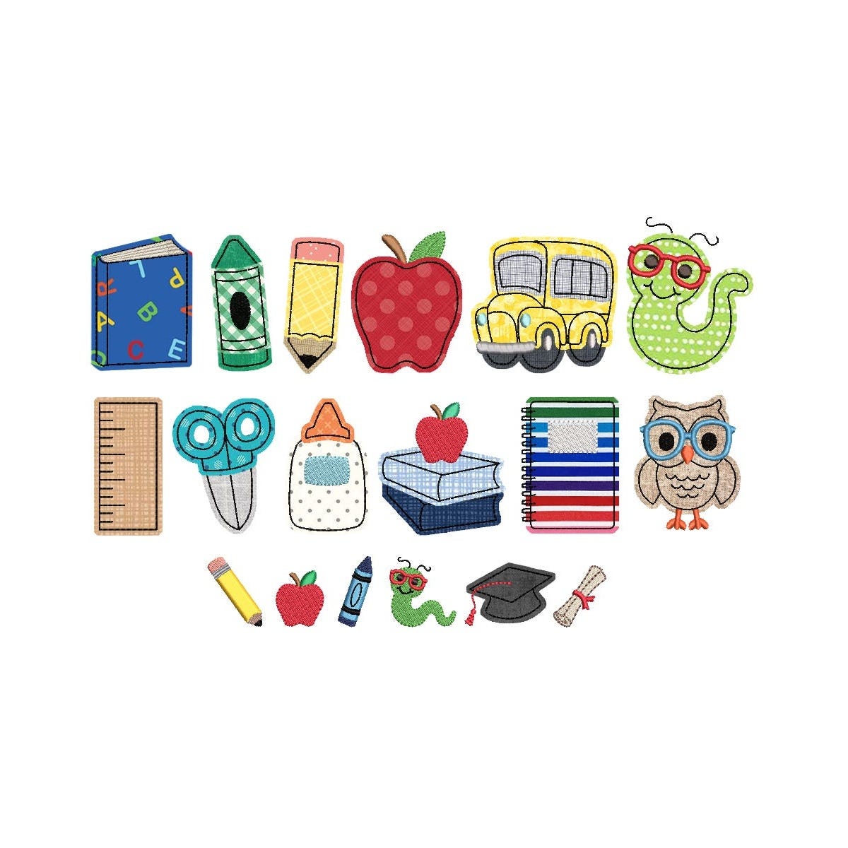 Back to School Embroidery Designs Bundle