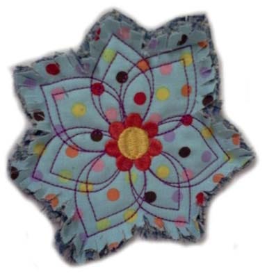 Raggedy Flowers Applique Machine Embroidery Designs by JuJu 