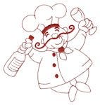 Bon Appetit French Chef  Redwork Machine Embroidery Designs by JuJu
