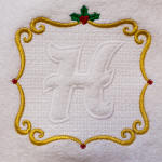 Elegant Christmas Embossed Monogram Alphabet Machine Embroidery Designs by JuJu