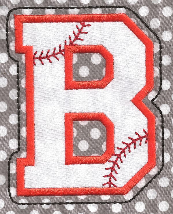 Baseball Applique Alphabet Machine Embroidery Designs by JuJu