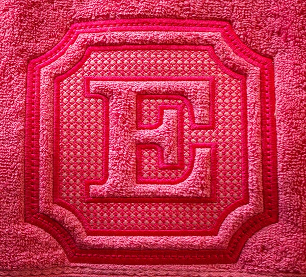 Preppy Embossed Monogram Alphabet Machine Embroidery Designs by JuJu