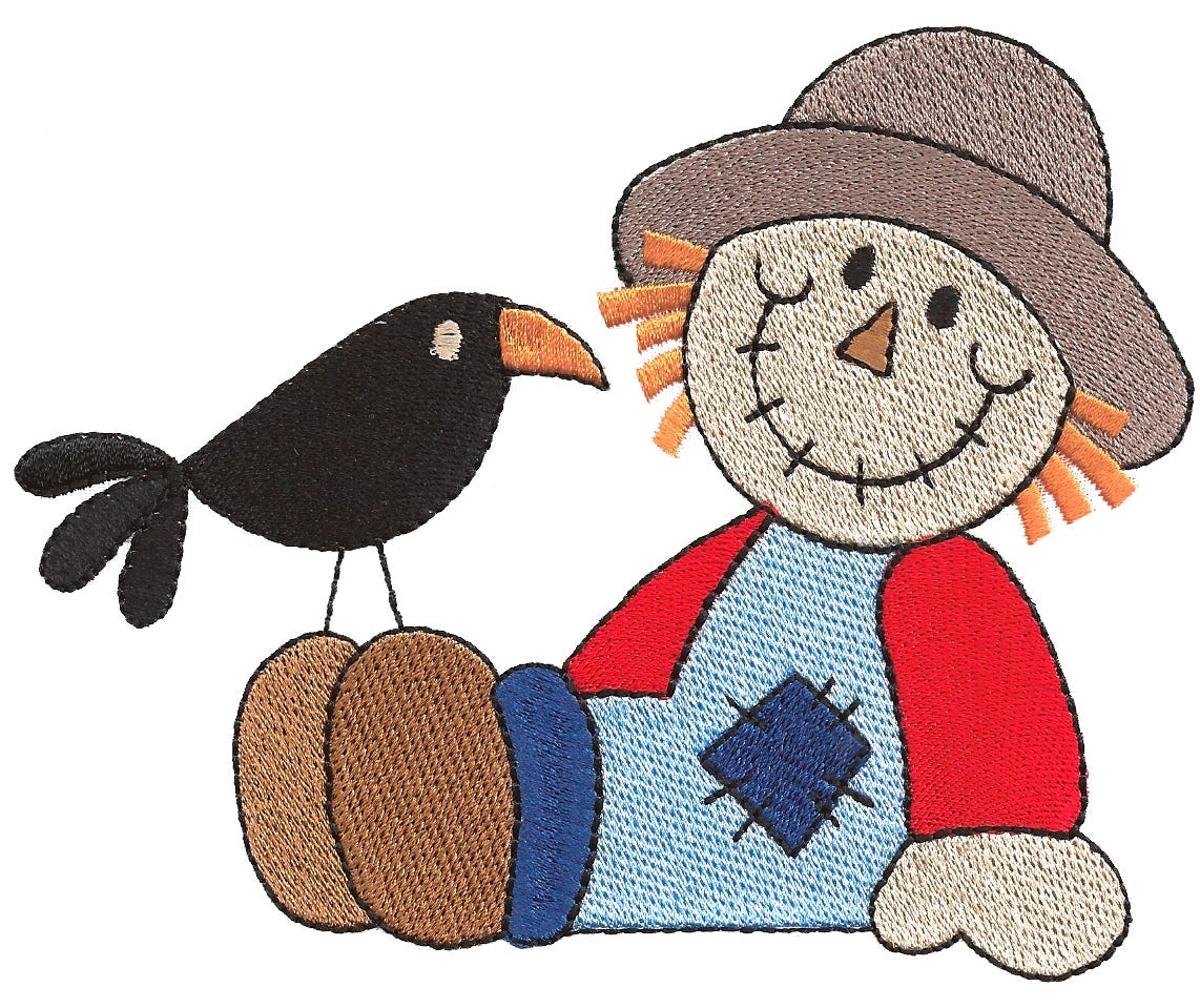 Cute Scarecrows Filled Machine Embroidery Designs by JuJu