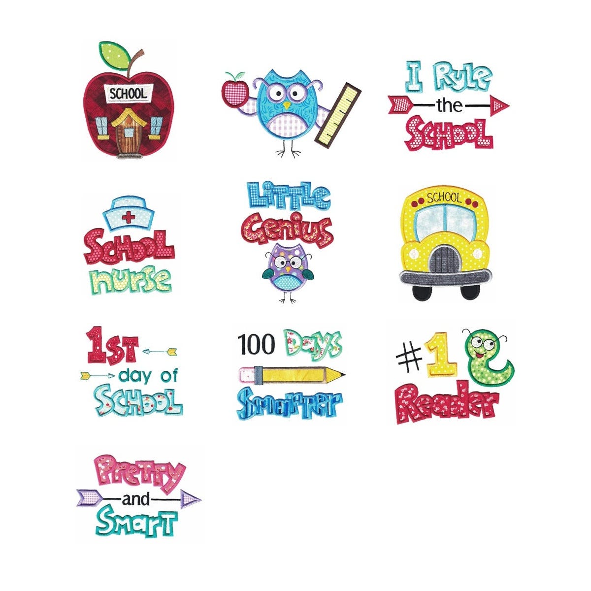 Back to School Embroidery Designs Bundle