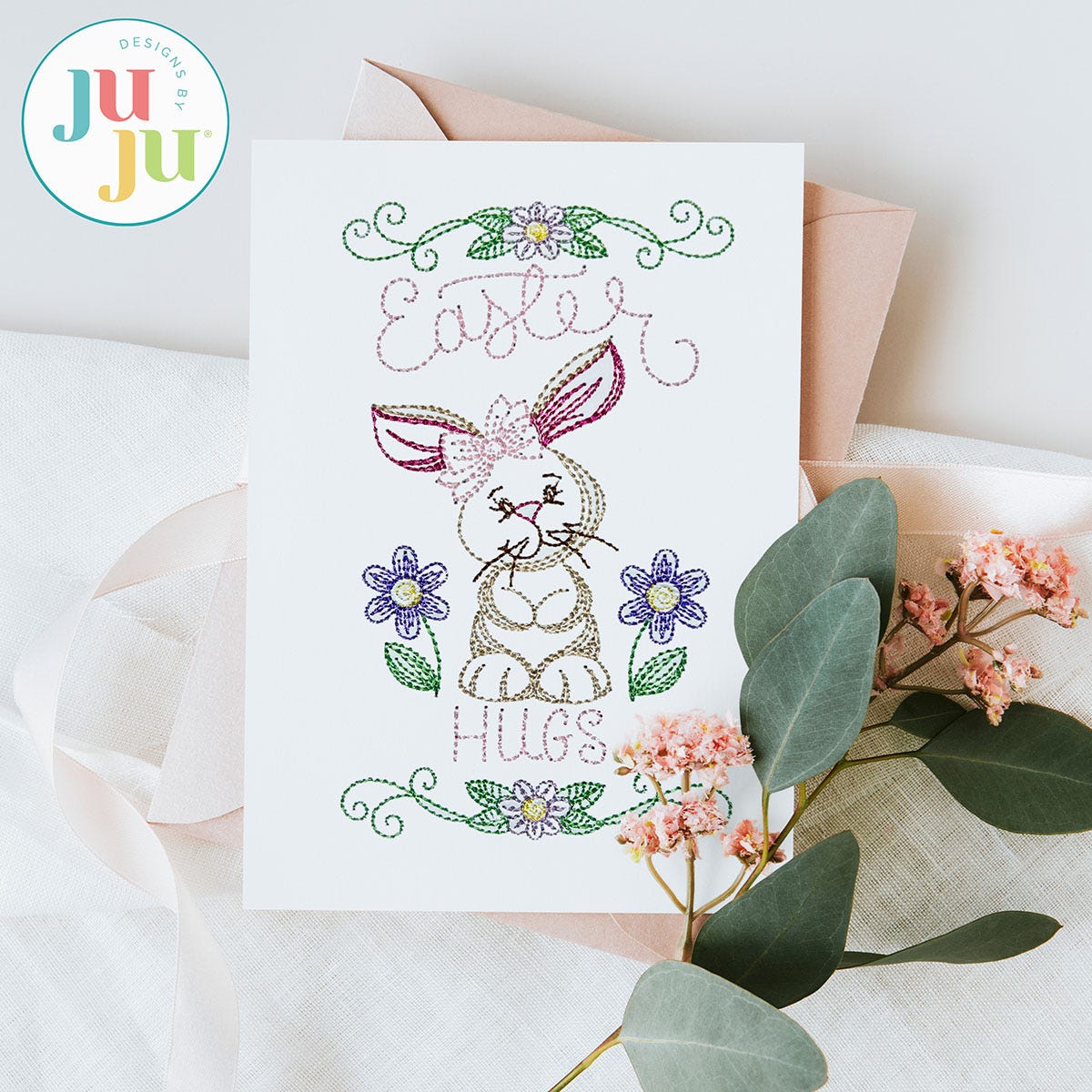 FREE Easter Greeting Card Embroidery Design