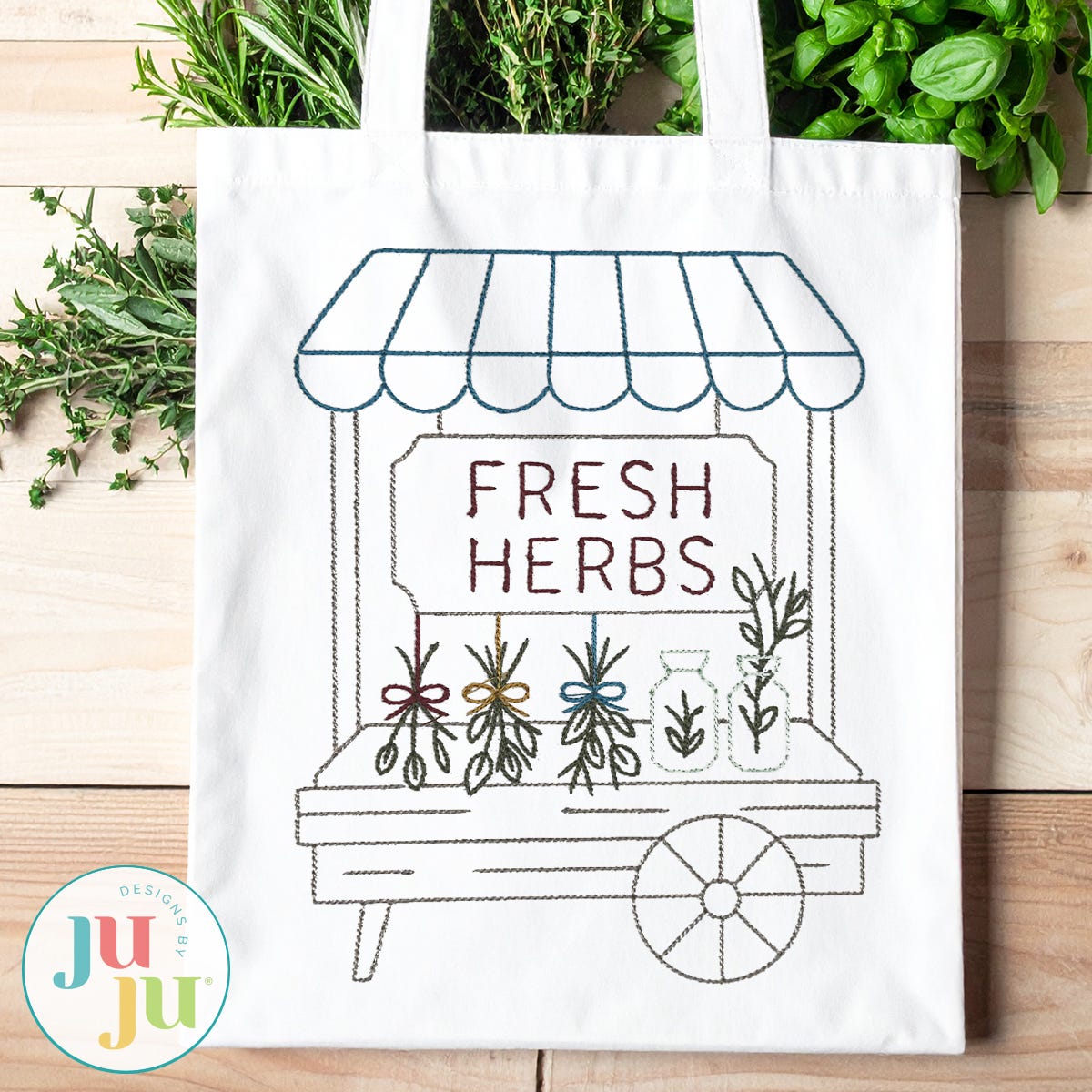 Farmers Market Stands Embroidery Set 2