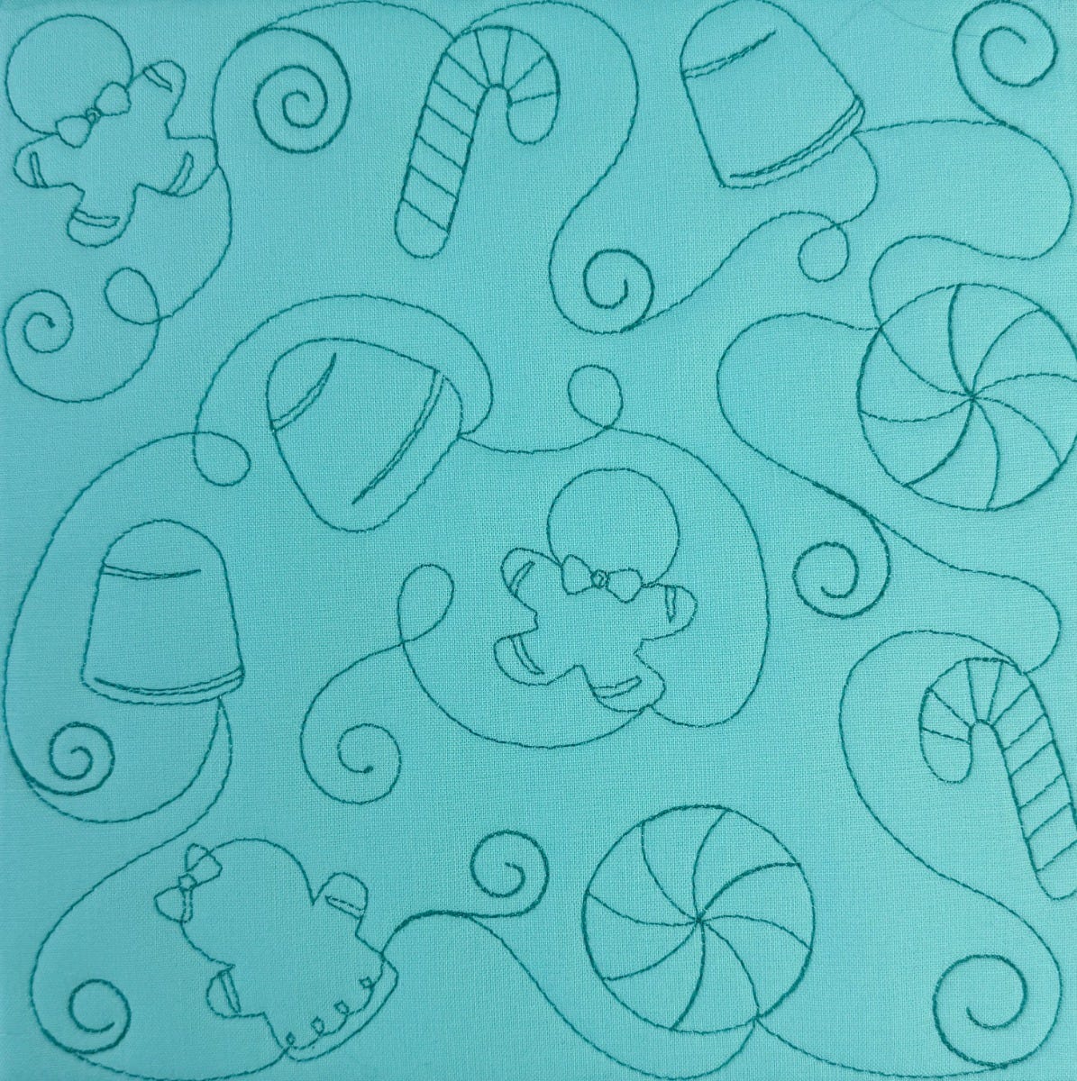 Gingerbread And Candy Quilting Backdrops Design | Machine Embroidery Designs by JuJu