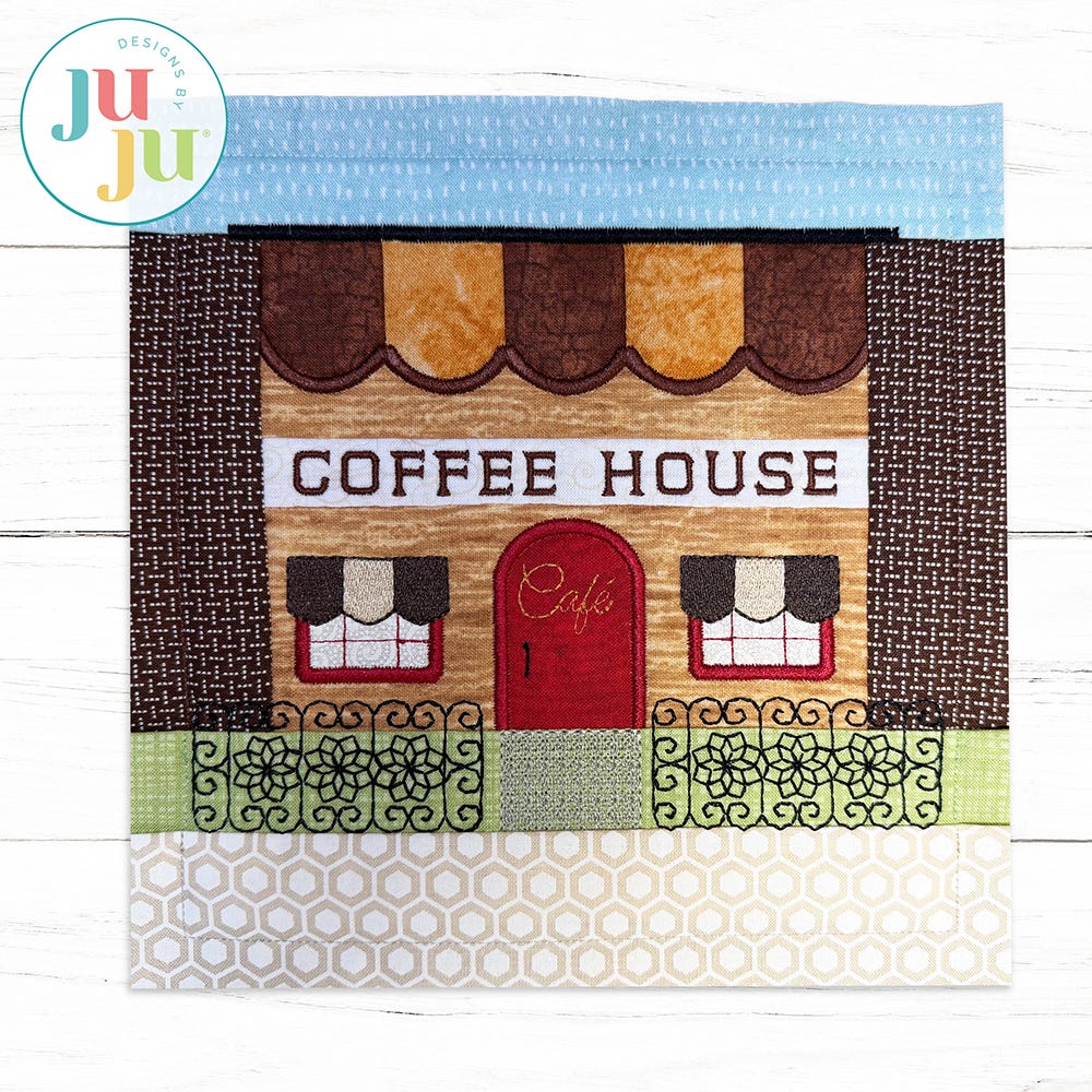 In The Hoop Coffee Crazy Patch Quilt Blocks Project