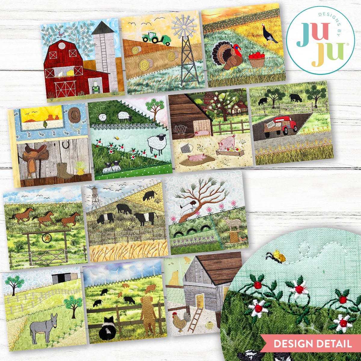 In The Hoop Farm Crazy Patch Quilt Blocks Project