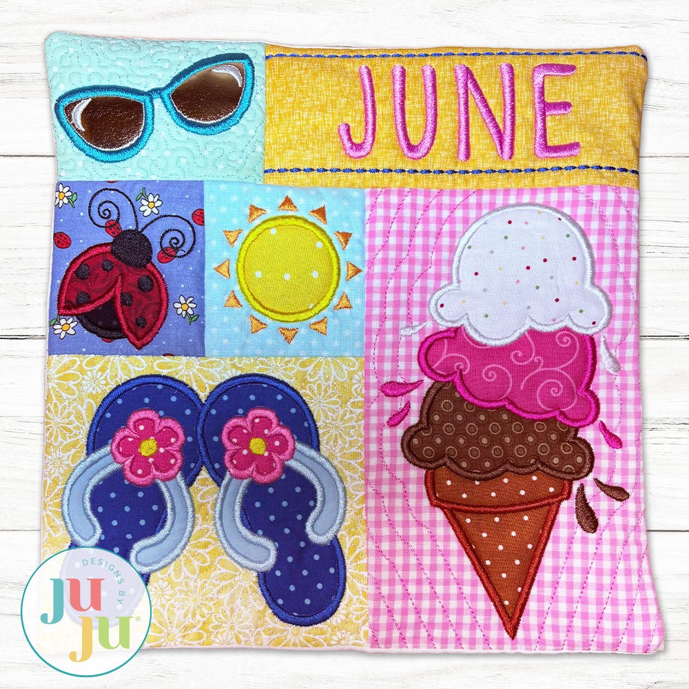 In The Hoop June Mini Sampler Quilt Project