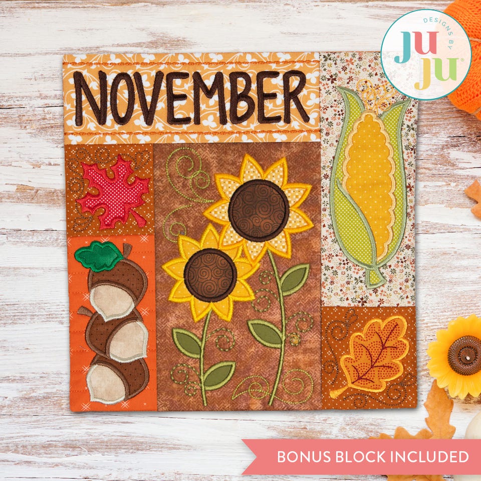 In The Hoop November Mini Sampler Quilt Project