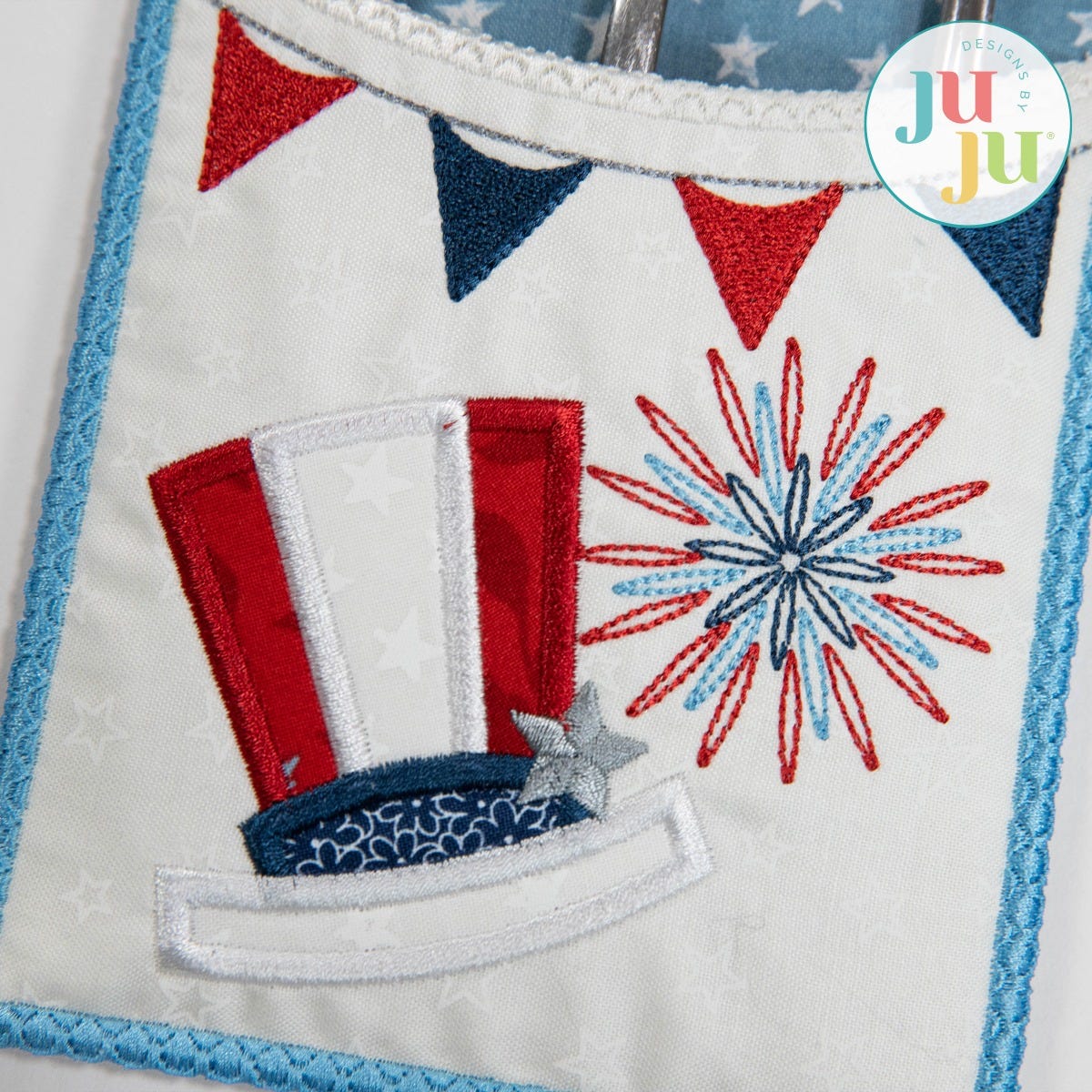                                 In The Hoop Patriotic Utensil Holder Project | Machine Embroidery Designs by JuJu 
                            