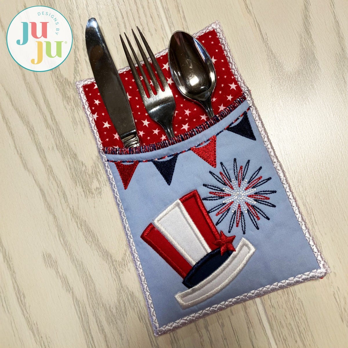  In The Hoop Patriotic Utensil Holder Project | Machine Embroidery Designs by JuJu                                
                            