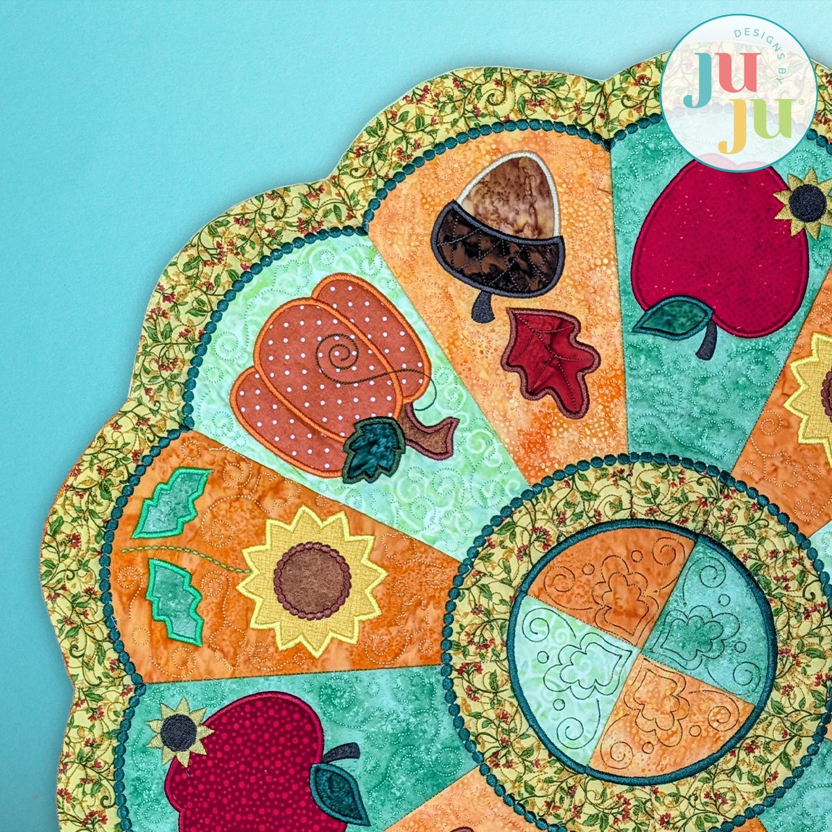In The Hoop Scalloped Fall Table Topper Project