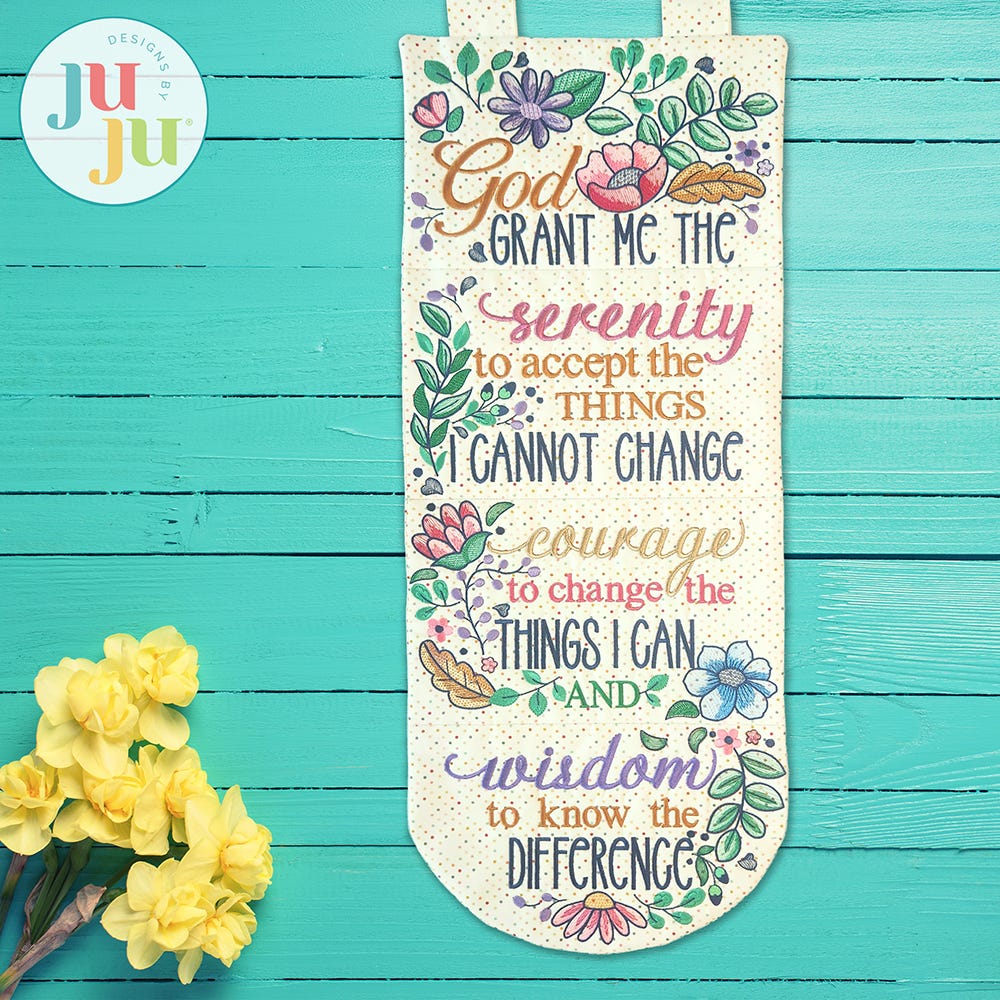 In The Hoop Serenity Prayer Wall Hanging Project