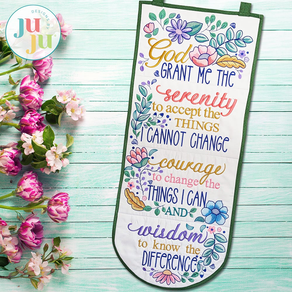 In The Hoop Serenity Prayer Wall Hanging Project