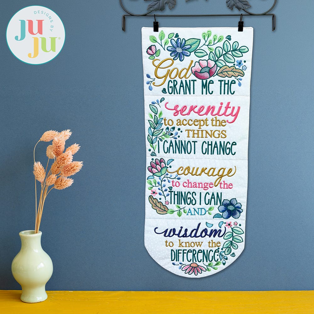 In The Hoop Serenity Prayer Wall Hanging Project