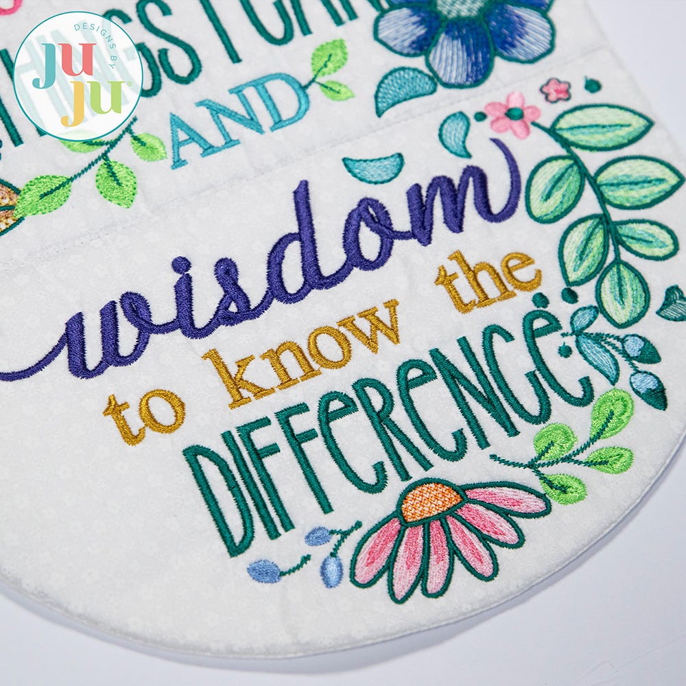 In The Hoop Serenity Prayer Wall Hanging Project