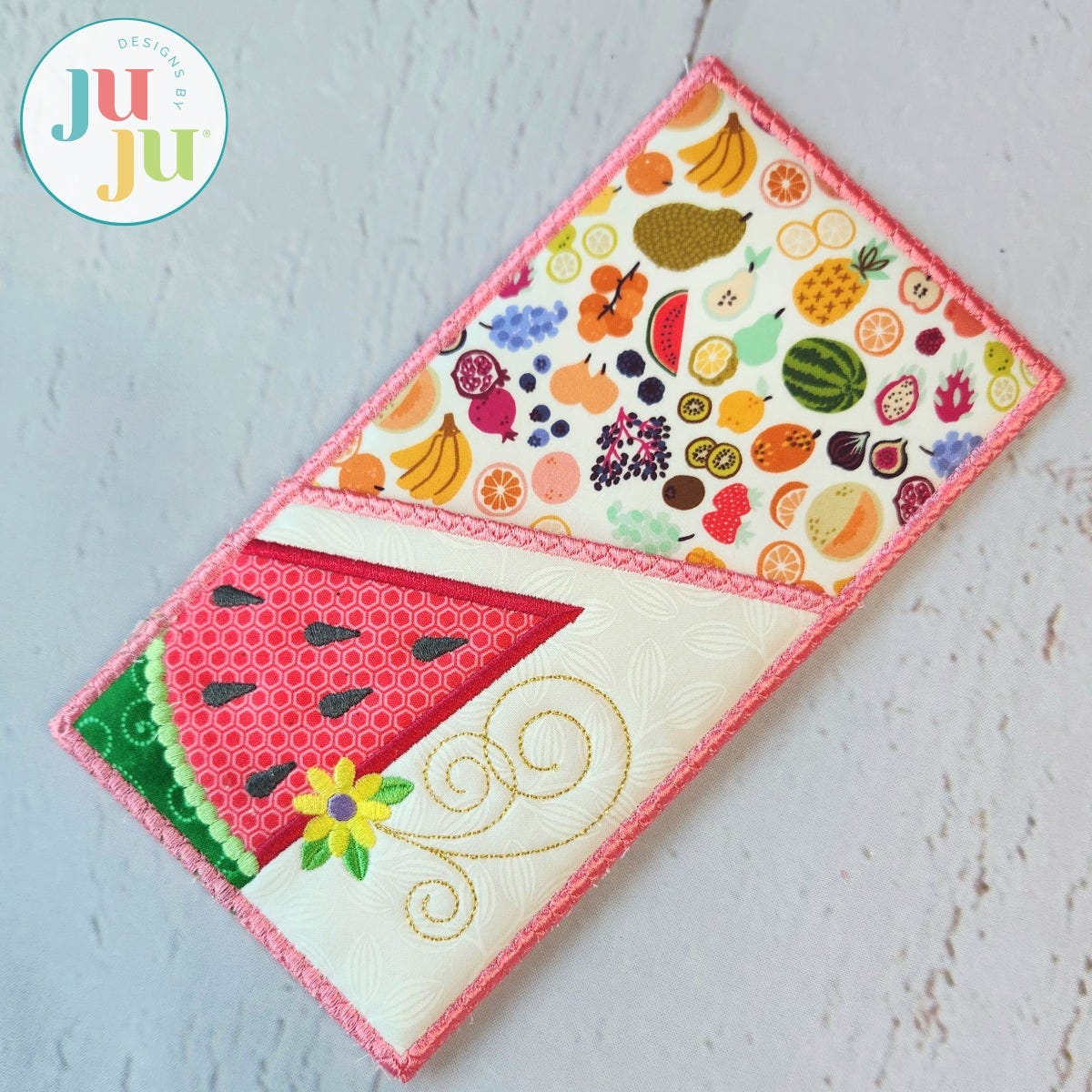                                 In The Hoop Watermelon Utensil Holder Project | Machine Embroidery Designs by JuJu
                            